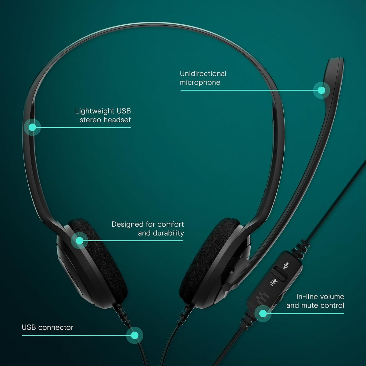 Sennheiser PC 8 USB Kablede On-Ear Headset PC 8 USB
