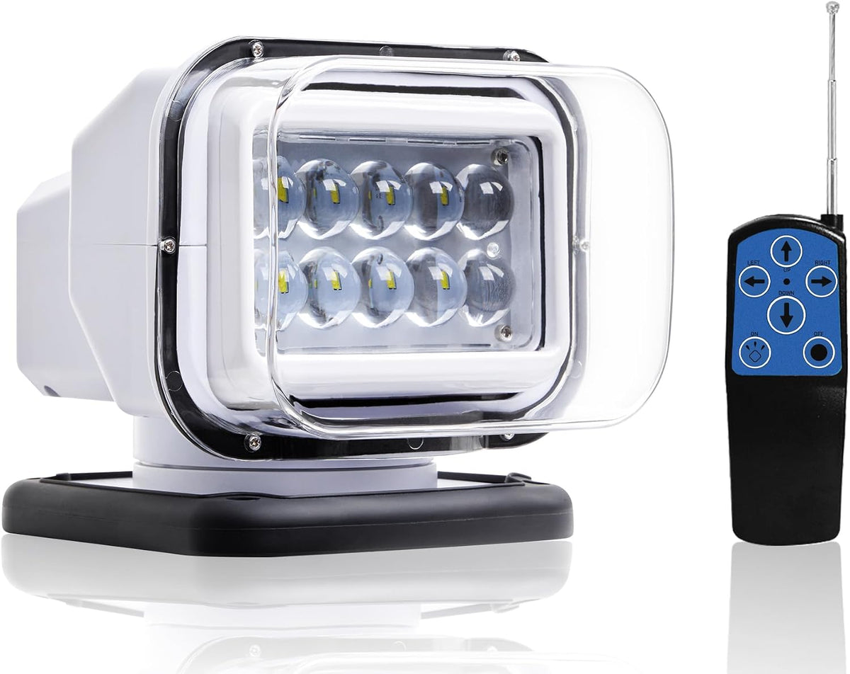 OEOVON Fjernbetjent 360° LED Søgelys til Båd og Lastbil 12V-24V 50W