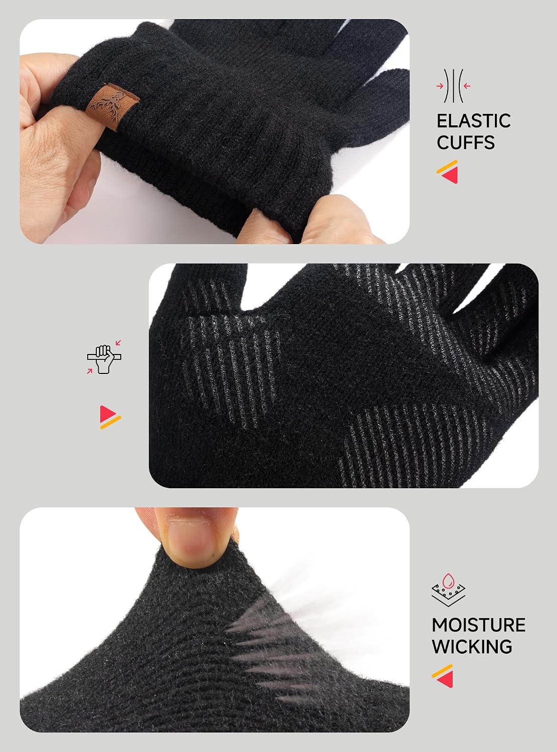 TRENDOUX Unisex Handsker Vinter Merinould Touchscreen