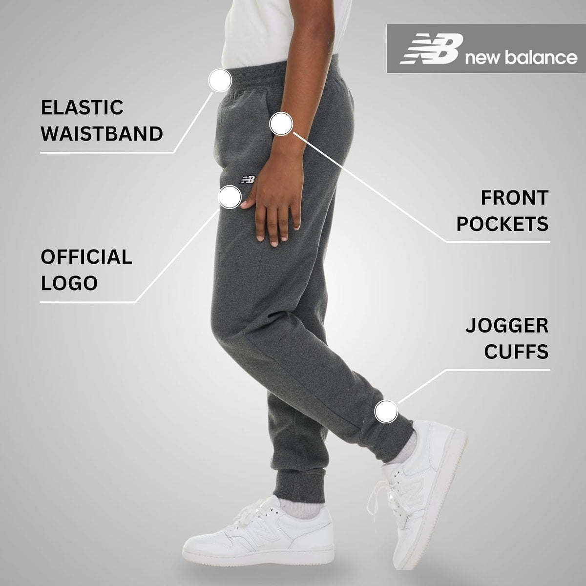 New Balance Drenge Joggingbukser Fleece 3-Pak