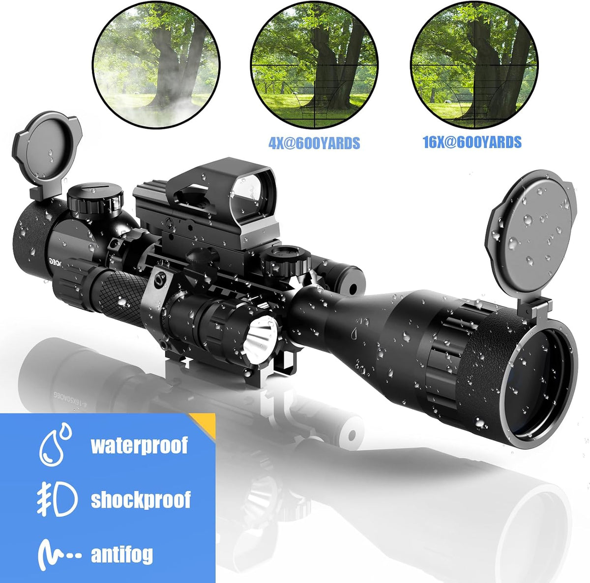 YINPOM Kikkertsigte 4-16x50 AO Combo