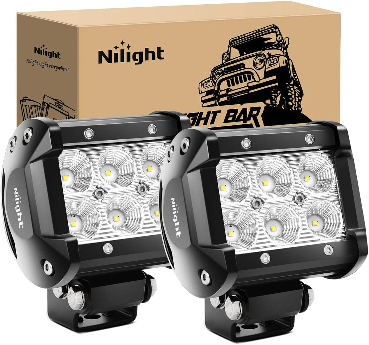 Nilight LED Pods Arbejdslygter 2 Stk. 60001F-B