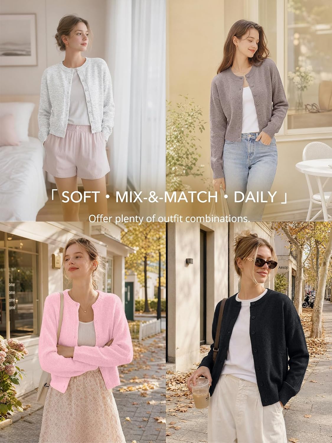 Trendy Queen Cropped Cardigan Trøje til Kvinder Trd688
