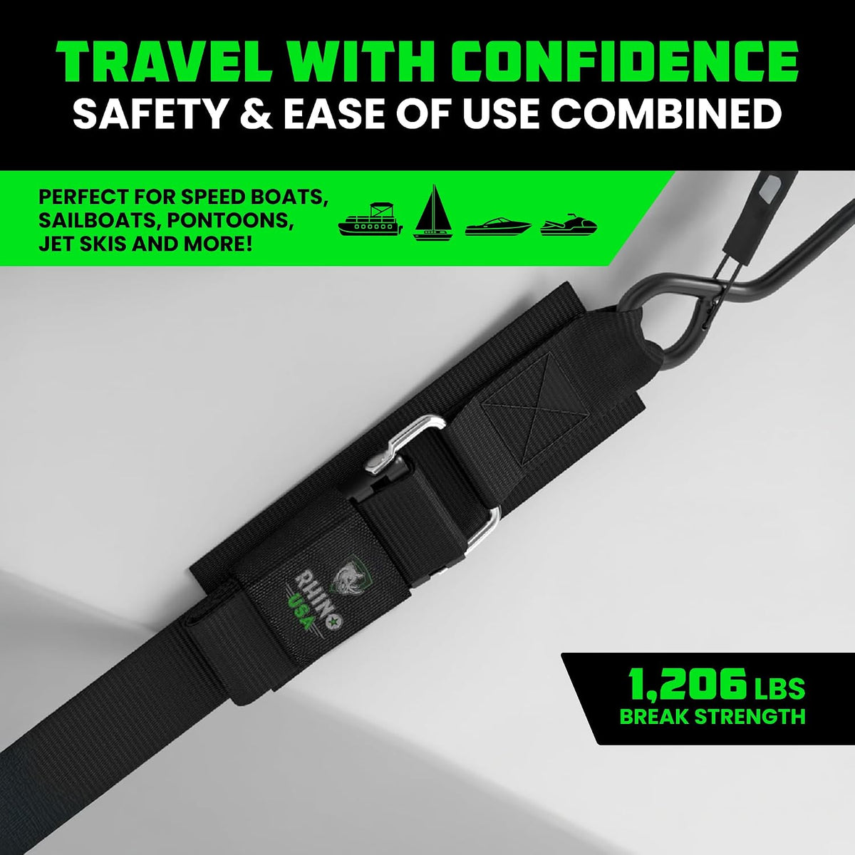 Rhino USA Bådtrailer Spændestropper 2 Stk. TRANSOM-STRAPS