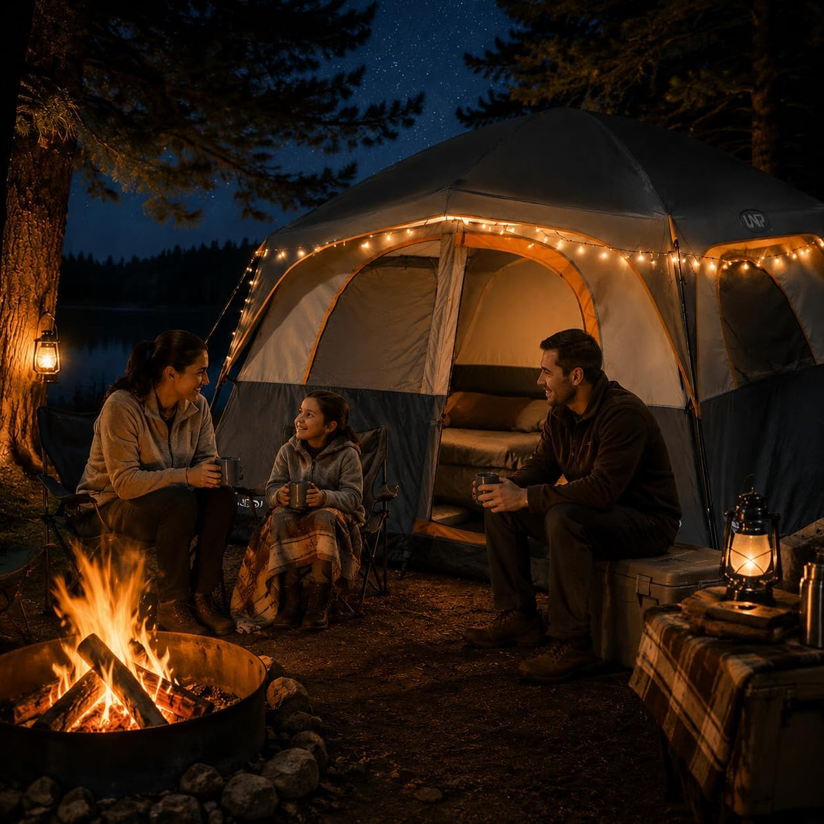 UNP Camping Telt 6 Personer UNP-100978-GY