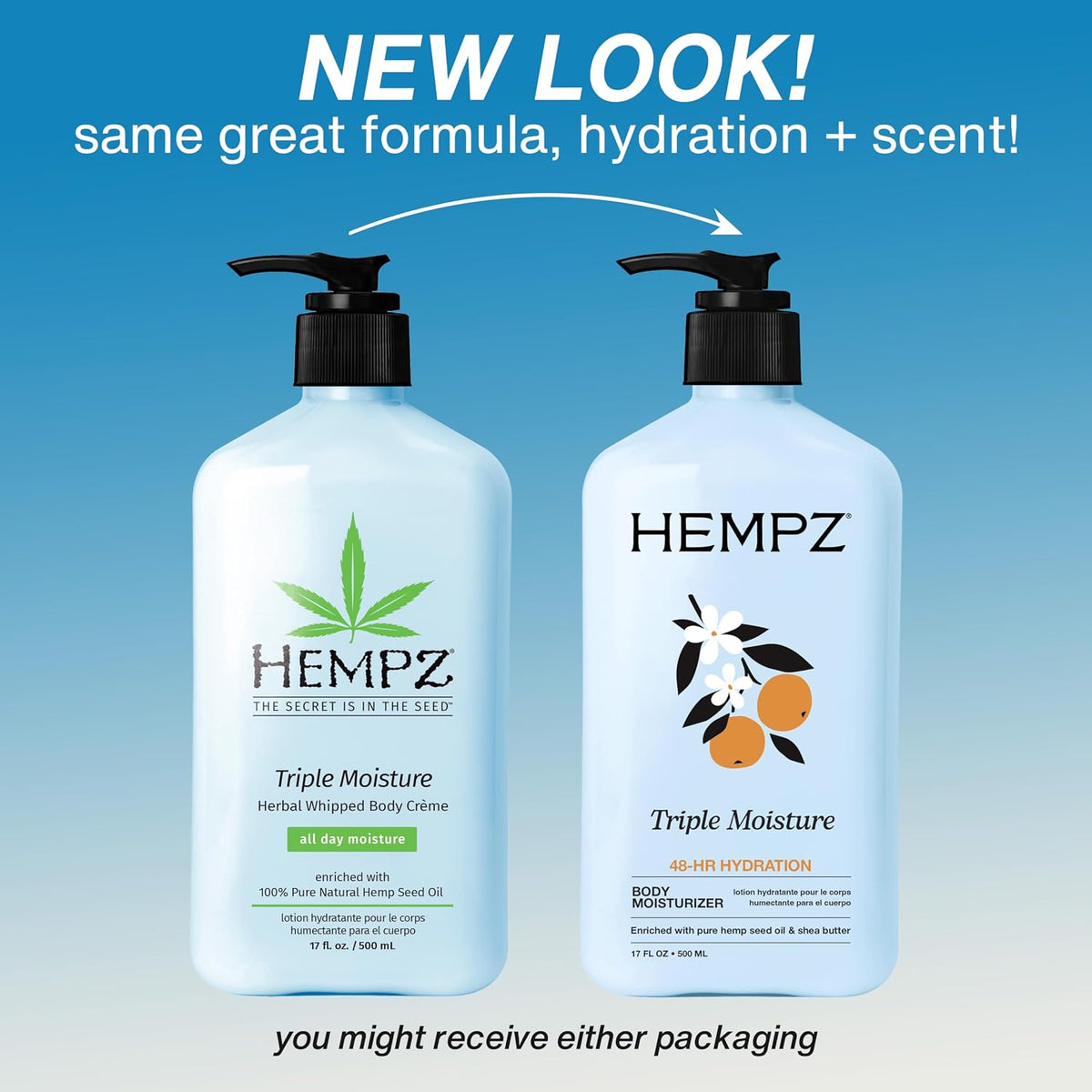 Hempz Triple Moisture Body Lotion Fugtighedscreme 500ml