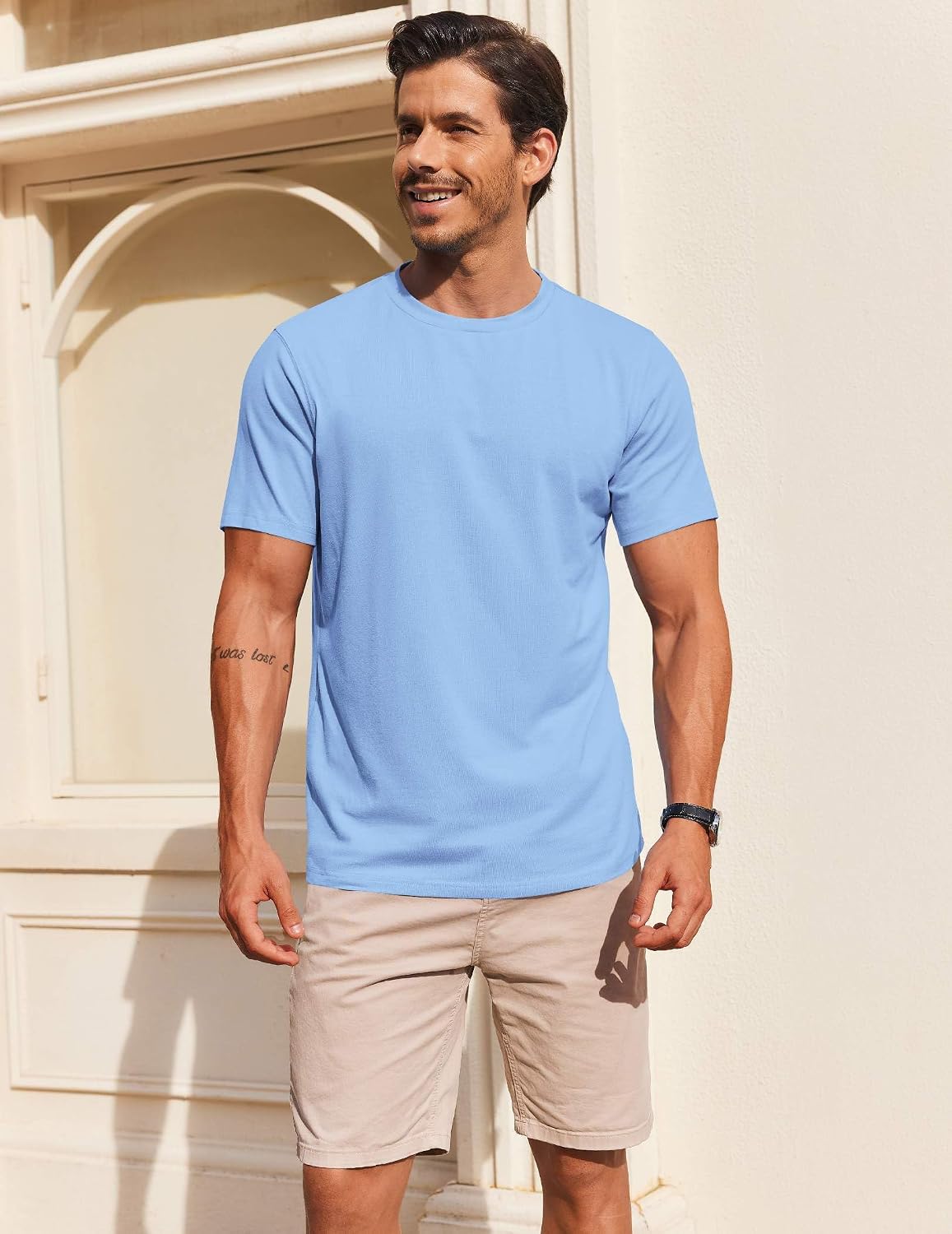 COOFANDY Herre T-Shirt Crew Neck Kortærmet Cxj010453