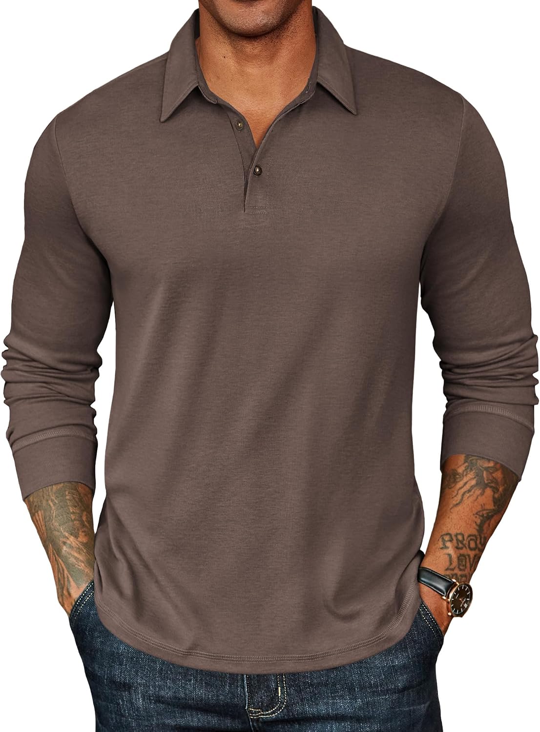 COOFANDY Herre Poloshirt Klassisk Langærmet Ztj010131