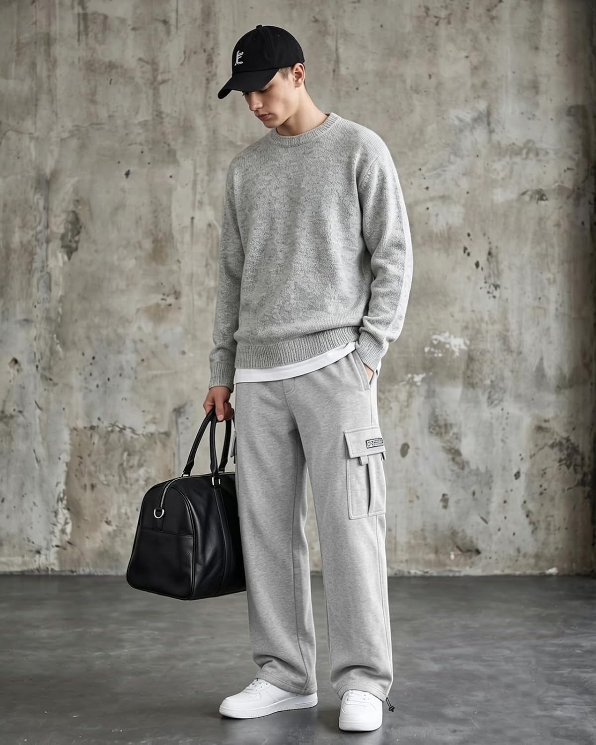 Herre Joggingbukser Cargo Fleece Løstsiddende