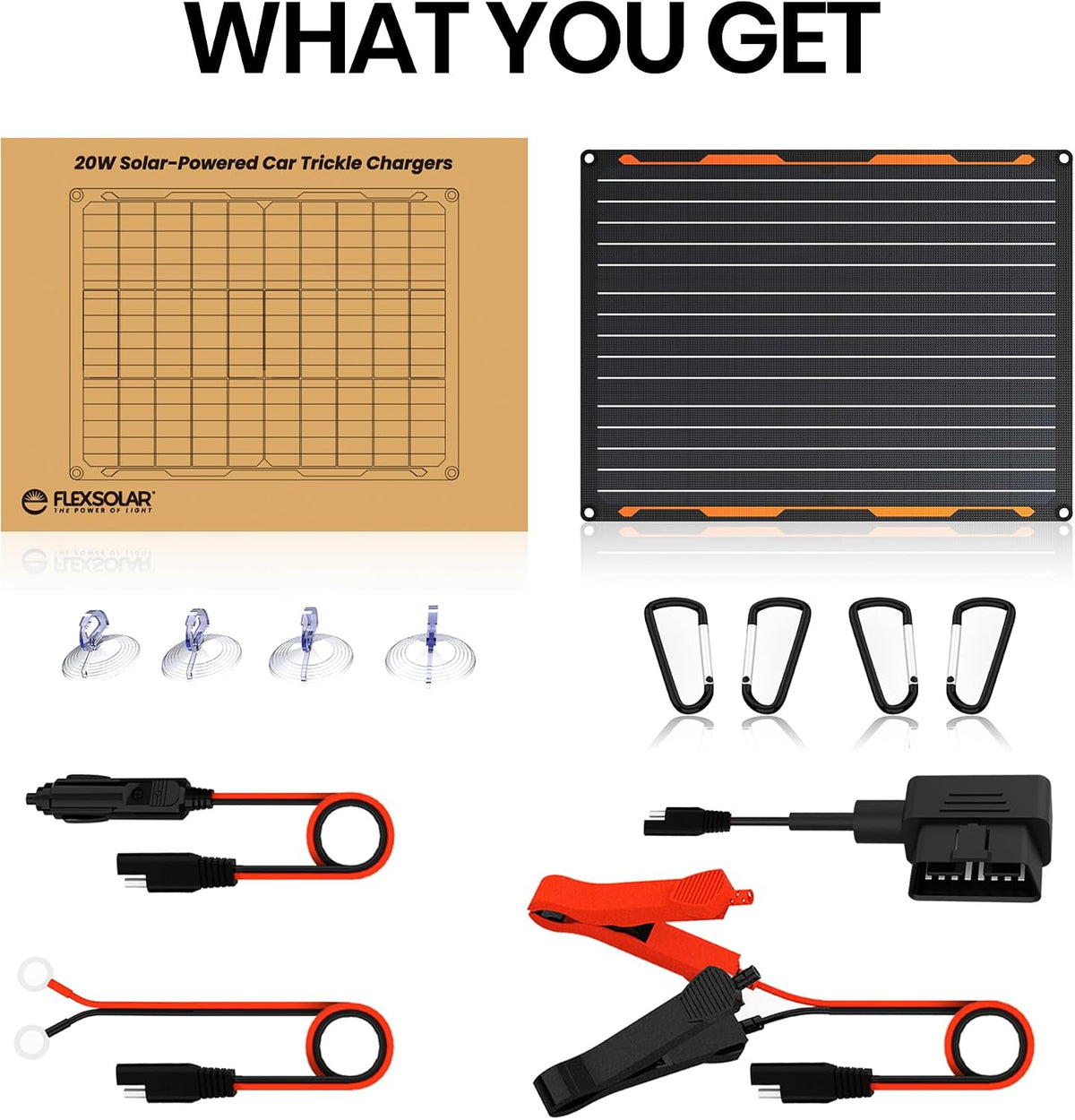 FlexSolar Solcelle Batterioplader Sæt YL-20W-TC