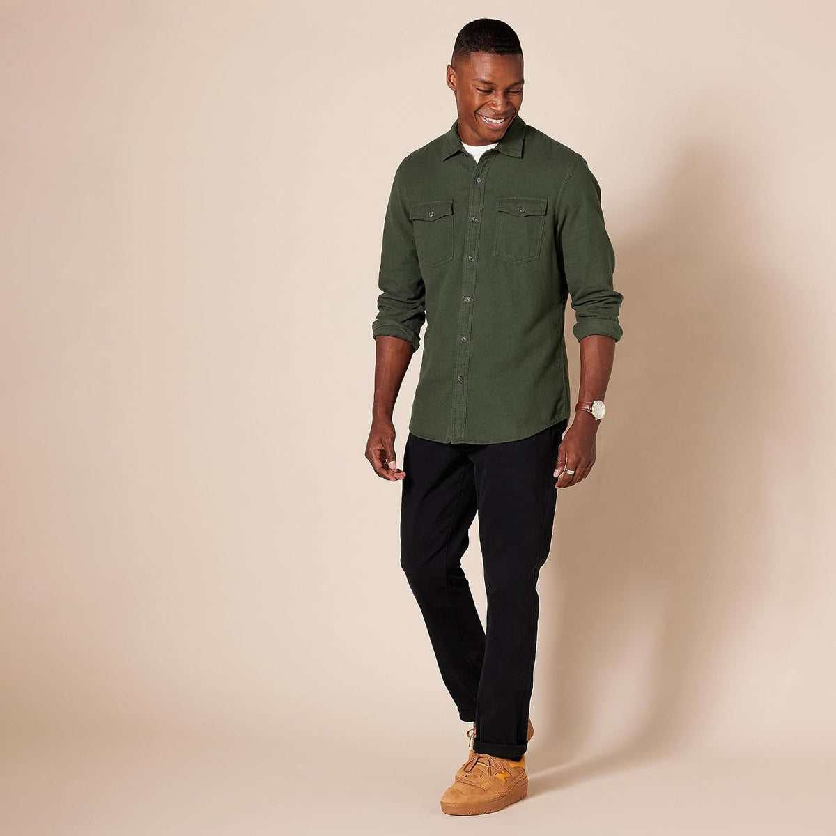 Amazon Essentials Herre Flannelskjorte Slim-Fit MAE25002FL18