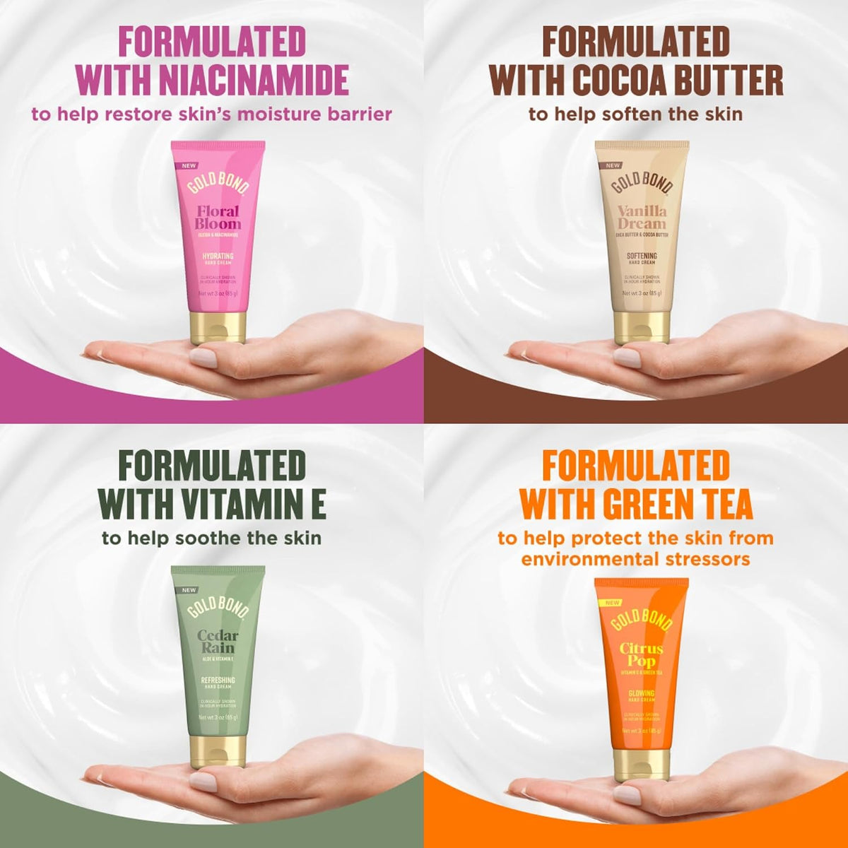 Gold Bond Scented Hand Cream Set Håndcreme 4x89ml
