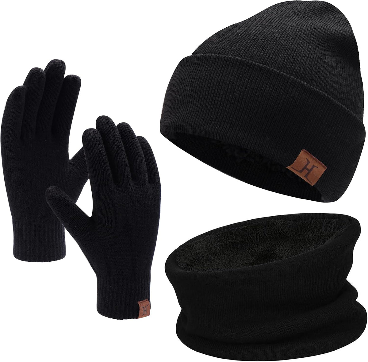 FZ FANTASTIC ZONE Unisex Vinterhue Tørklæde Handsker