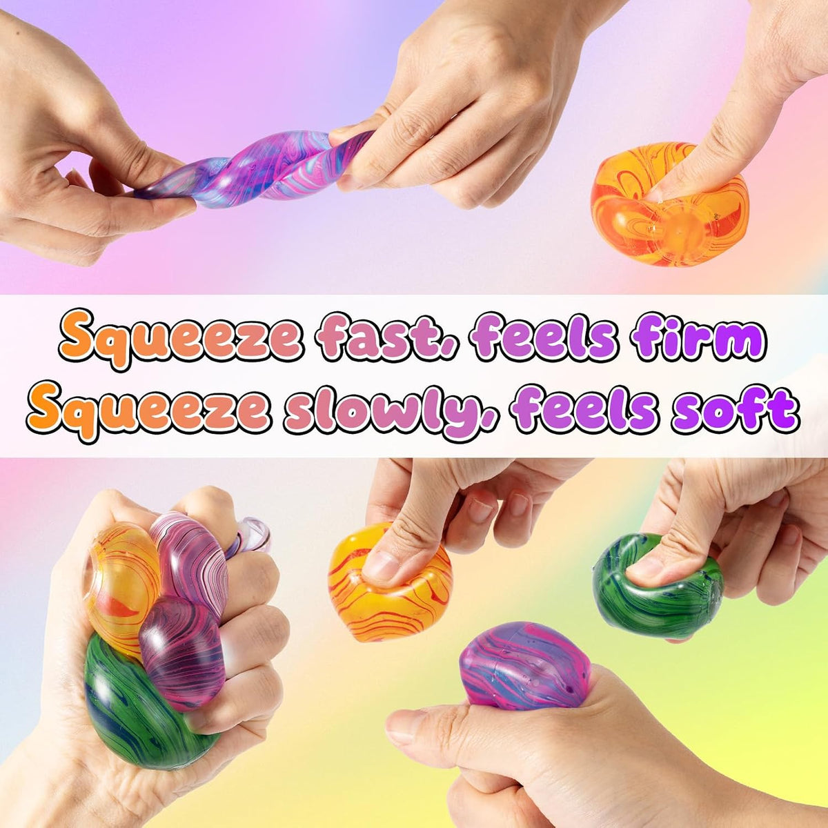 Yooshi Squishy Stress Cube Fidget Sæt 4 Stk. YS-3cm Stress Cube-4Pcs