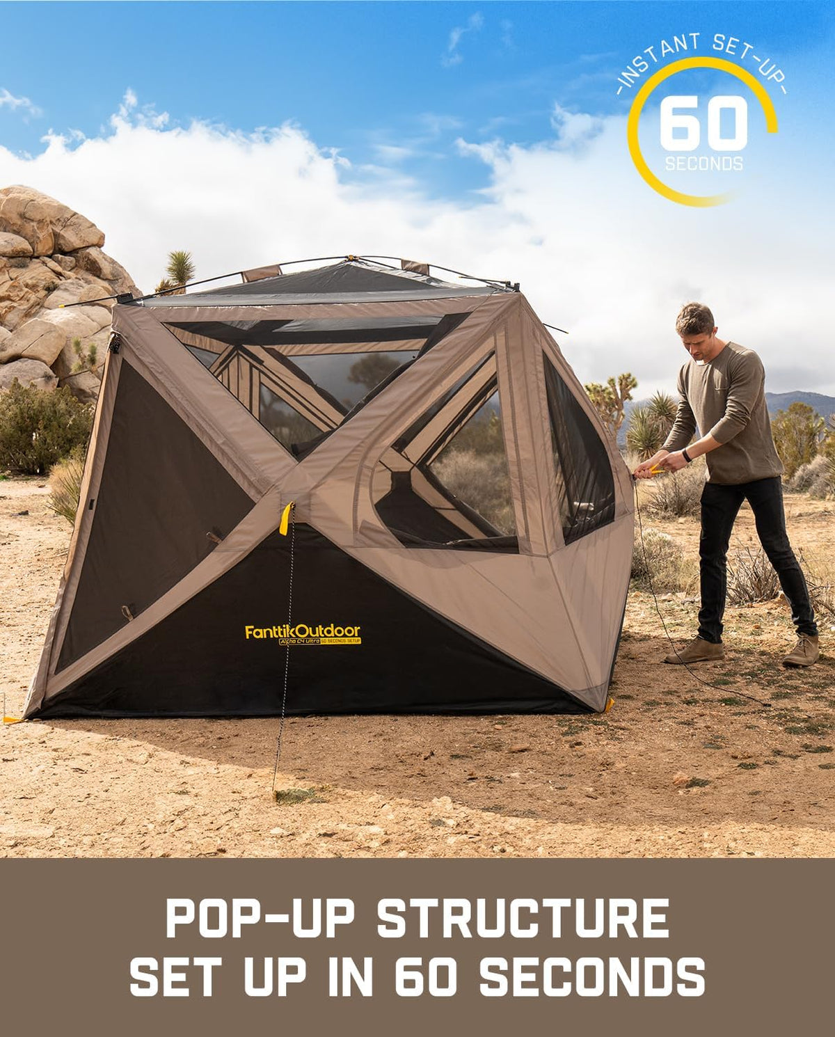 FanttikOutdoor Camping Telt 4 Personer Alpha C4 Ultra