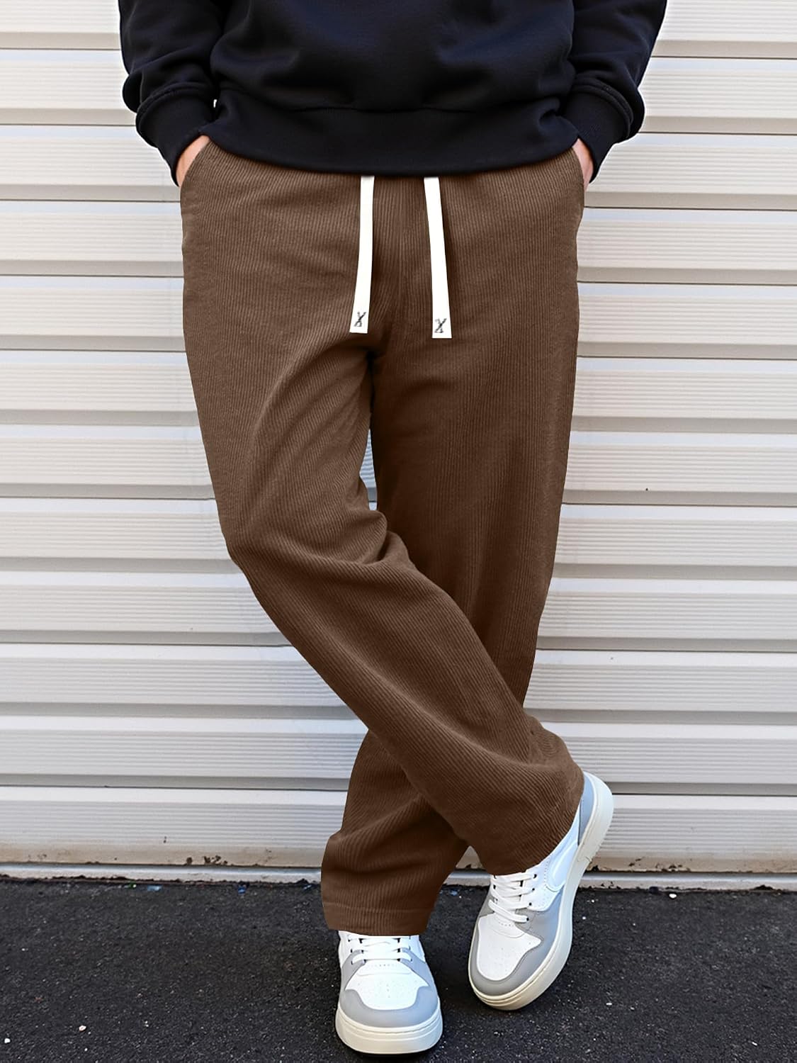 JMIERR Herre Fløjlsbukser Wide Leg Baggy Sweatpants