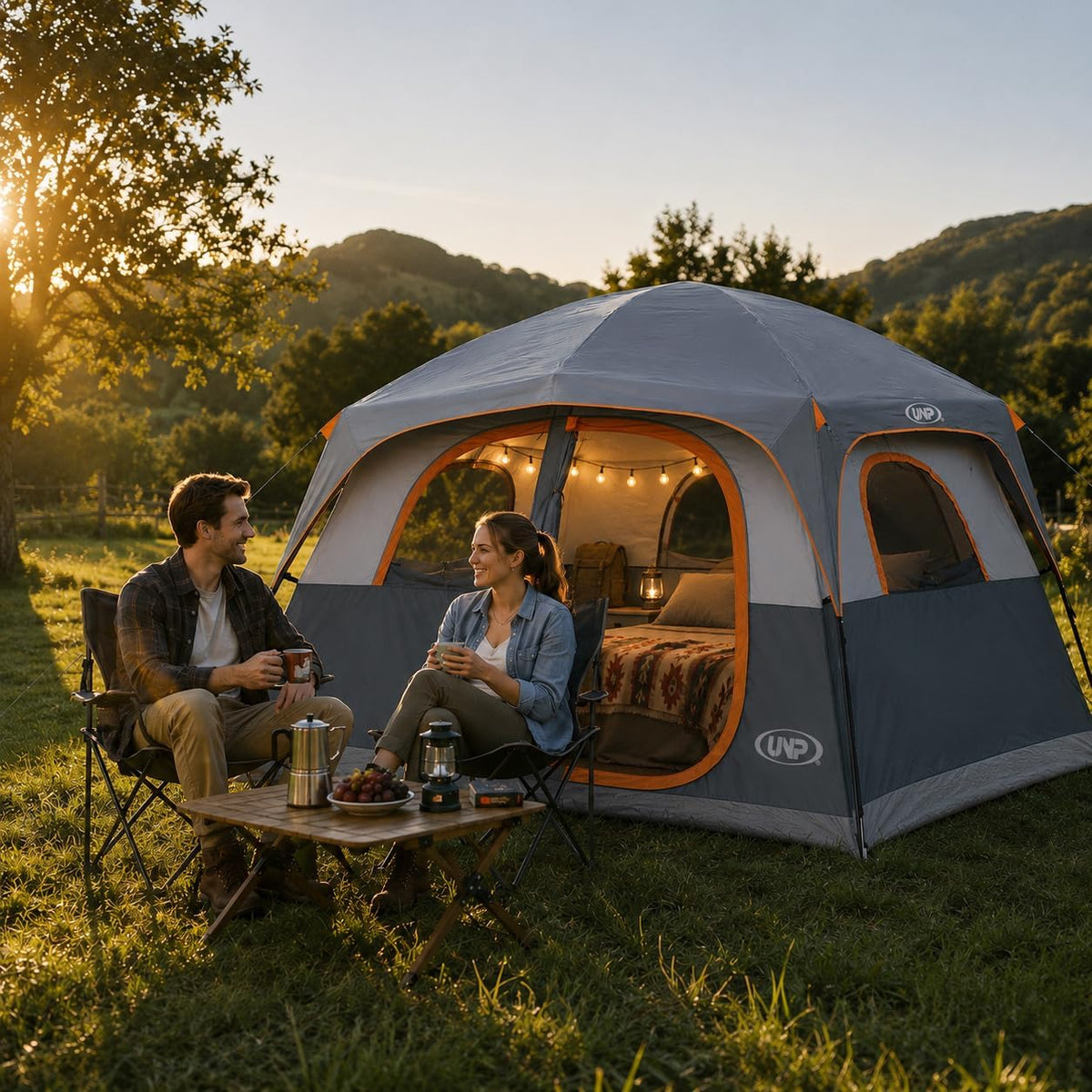 UNP Camping Telt 6 Personer UNP-100978-GY