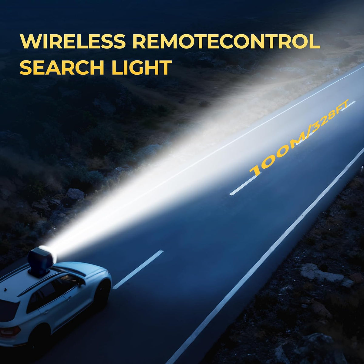 Amzwolf Fjernbetjent 360° LED Søgelys 17.8 cm 70W CH116-70W