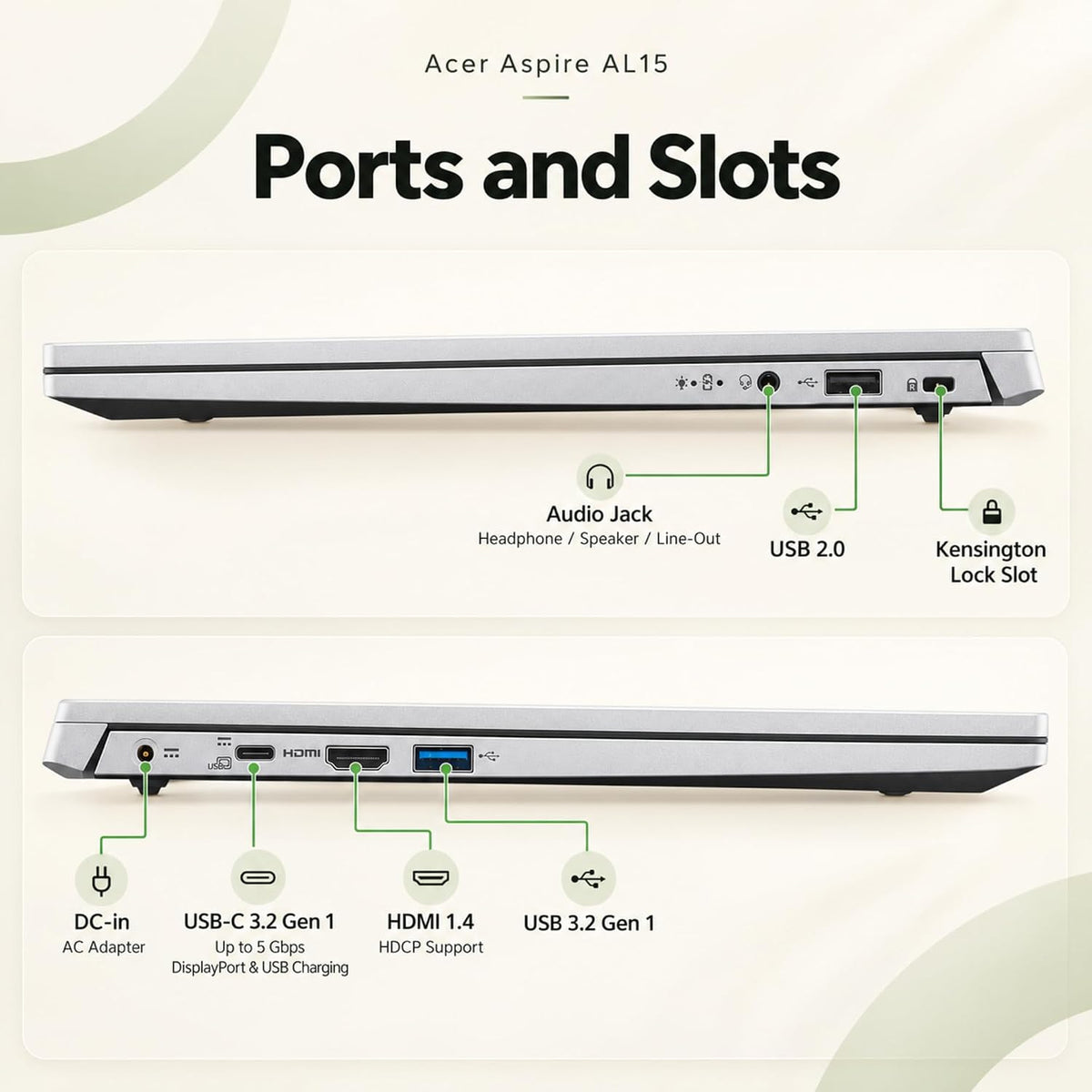Acer Aspire Lite 15 Bærbar Computer 2026 Intel N150 AL15