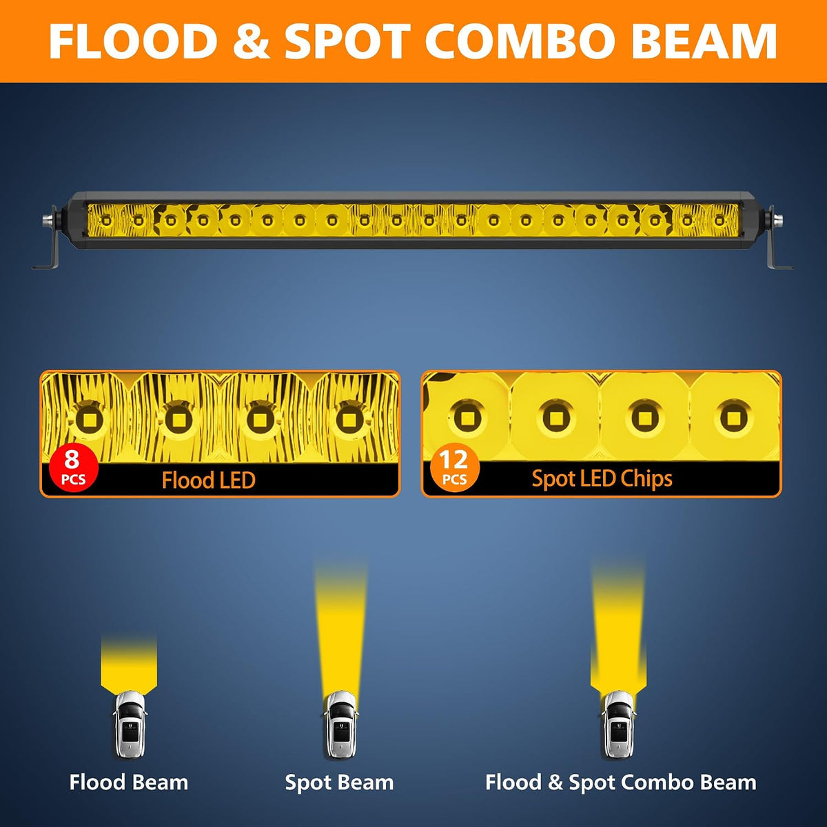 EK ENNOKING Gul LED Light Bar 100W S5D6