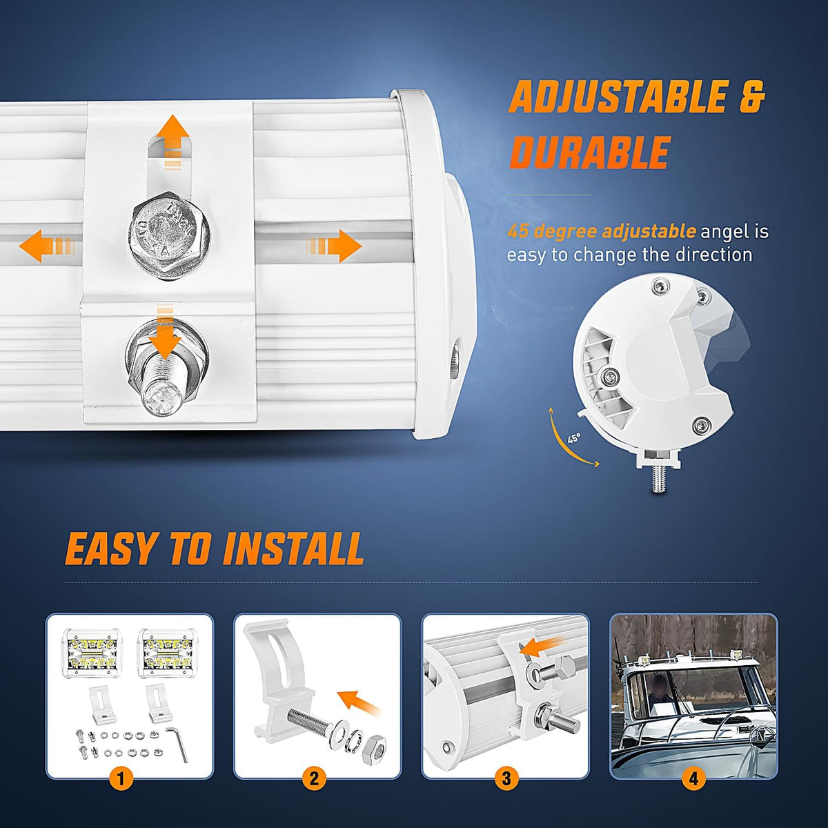 Nilight Marine LED Light Pods 10 cm 2 Stk. 18060CW