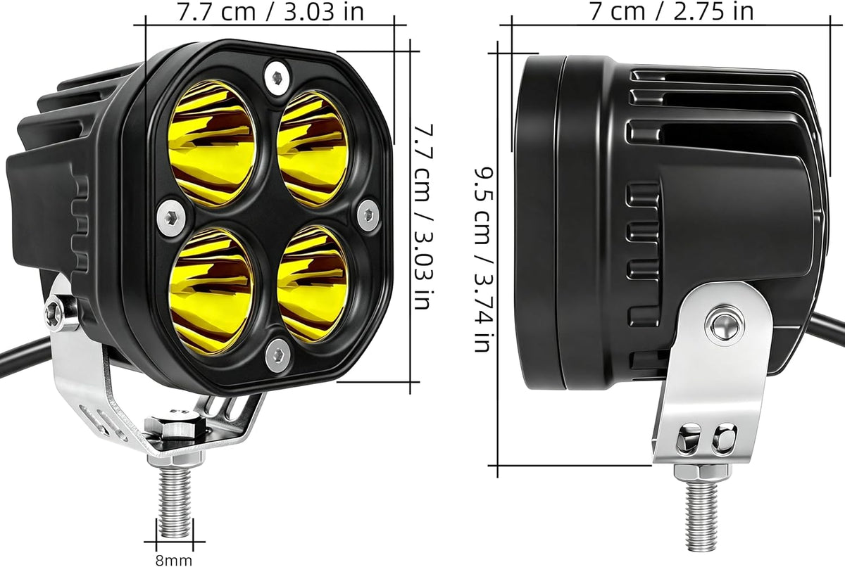 SUFEMOTEC LED Pods Arbejdslygter 7.6 cm 2 Stk. 40W