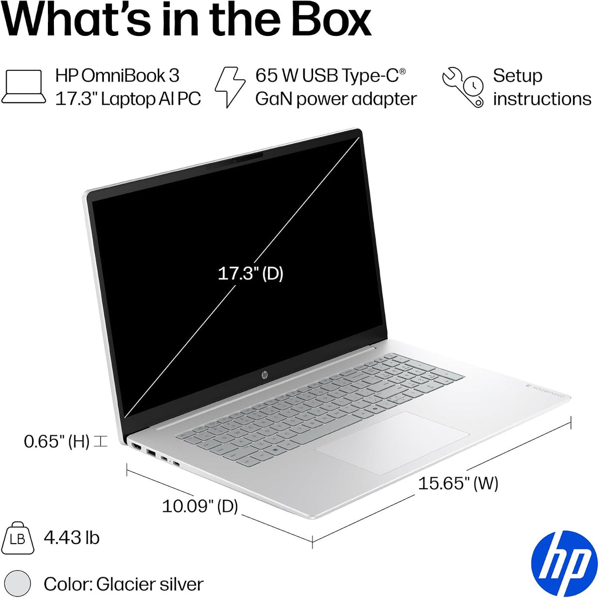 HP OmniBook 3 17.3" Bærbar Computer Intel Core Ultra 5 17-dg0099nr
