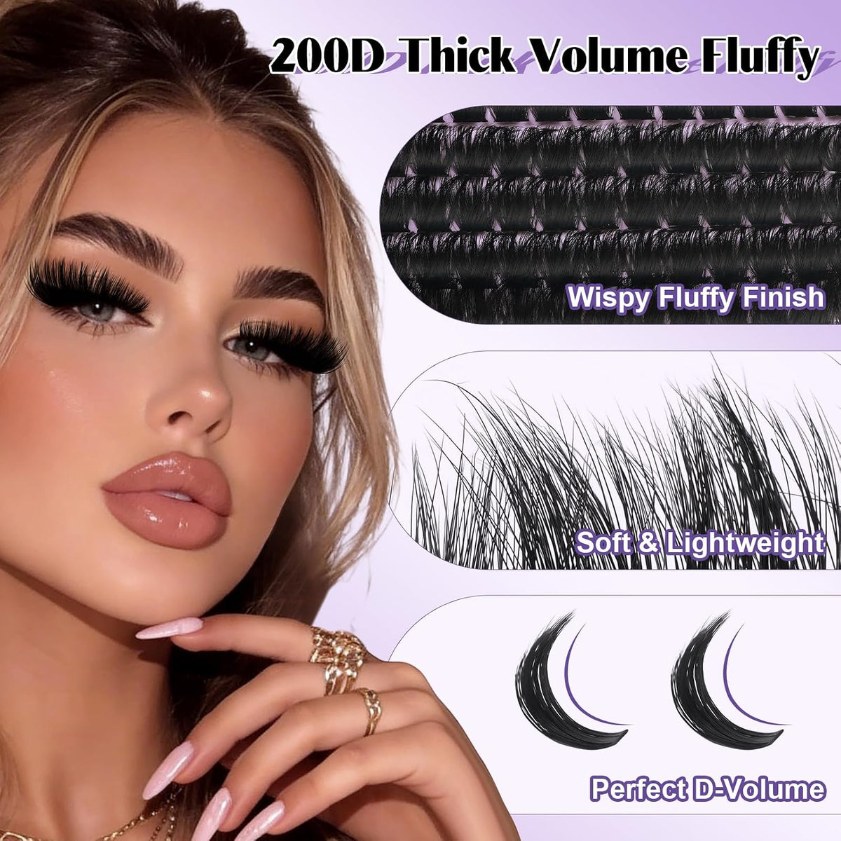 B&Qaugen Fluffy Lash Clusters Kunstige Øjenvipper til Kvinder