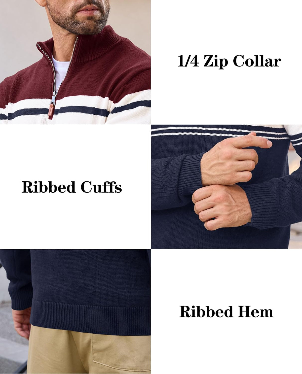 EKLENTSON Herre Striktrøje Quarter Zip EK-501