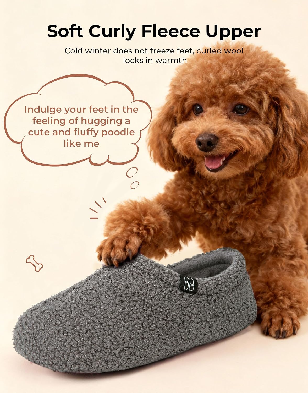HomeTop Fuzzy Loafer Hjemmesko til Kvinder S19-w71-gy-m