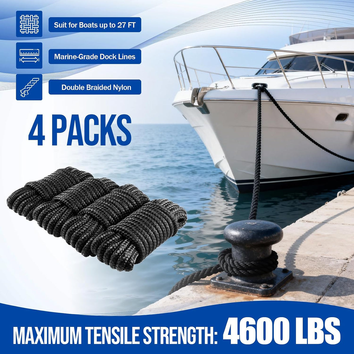 YINGKESI Fortøjningsliner 4 Stk.