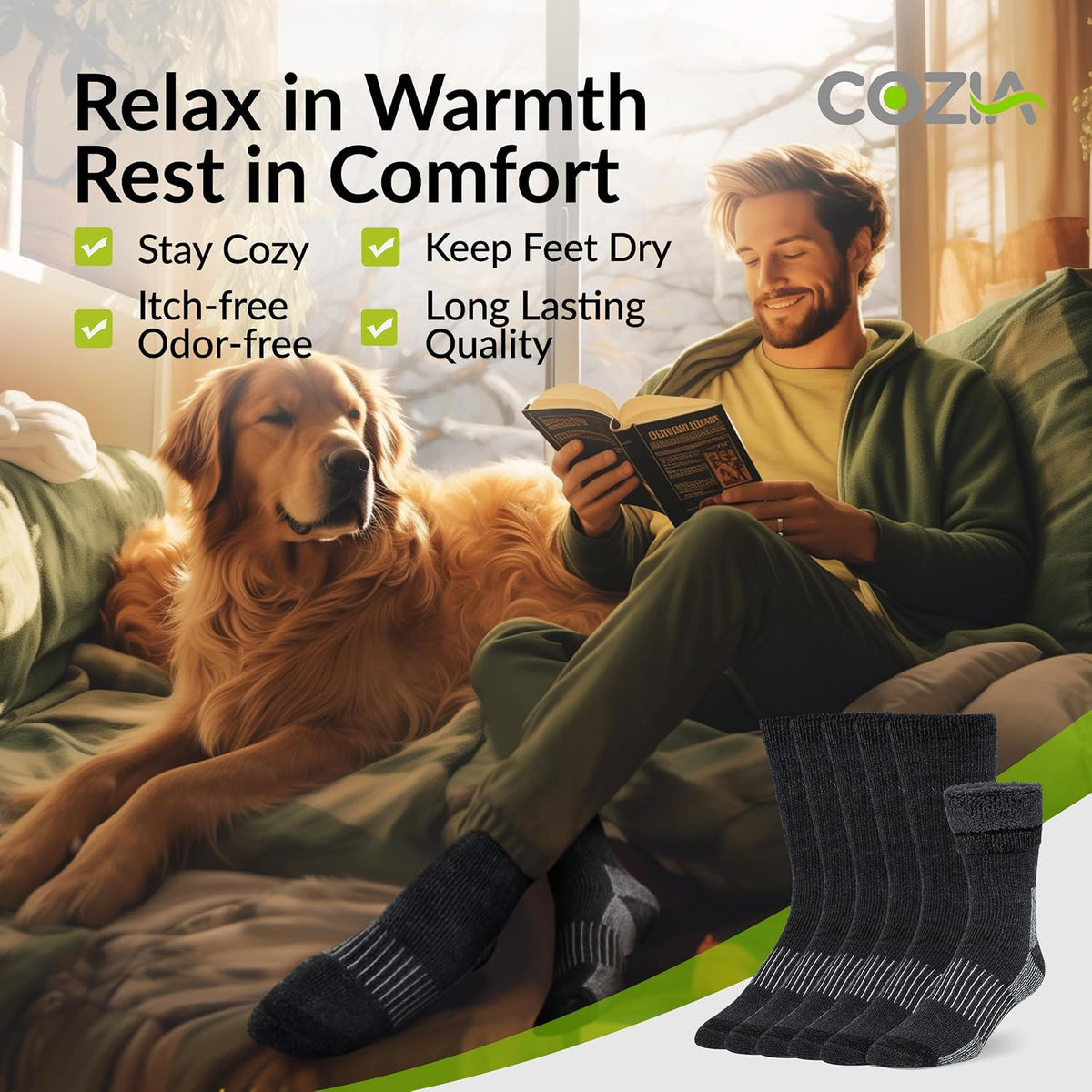 COZIA Unisex Uldsokker Vinter Varm Winter Socks