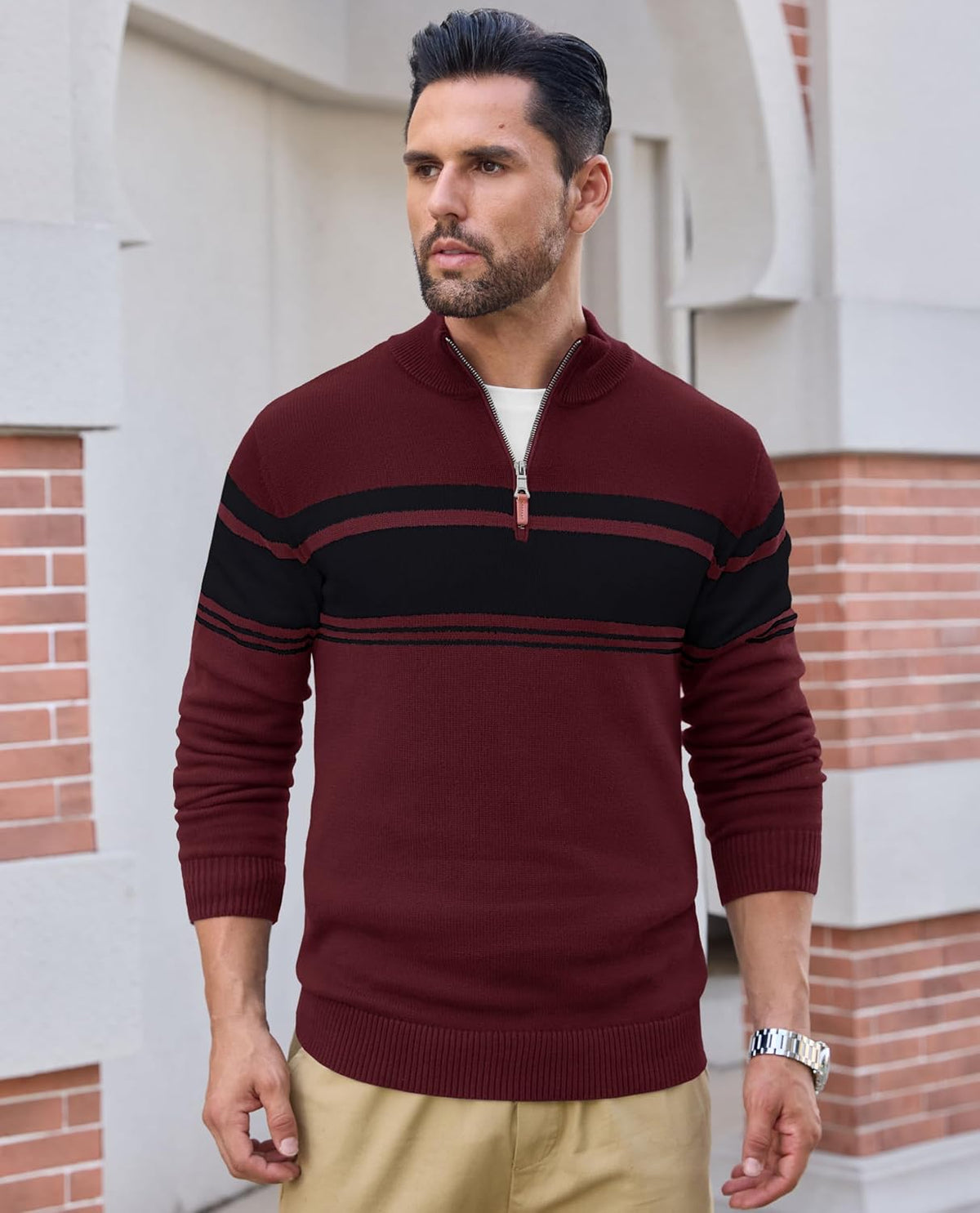 EKLENTSON Herre Striktrøje Quarter Zip EK-501