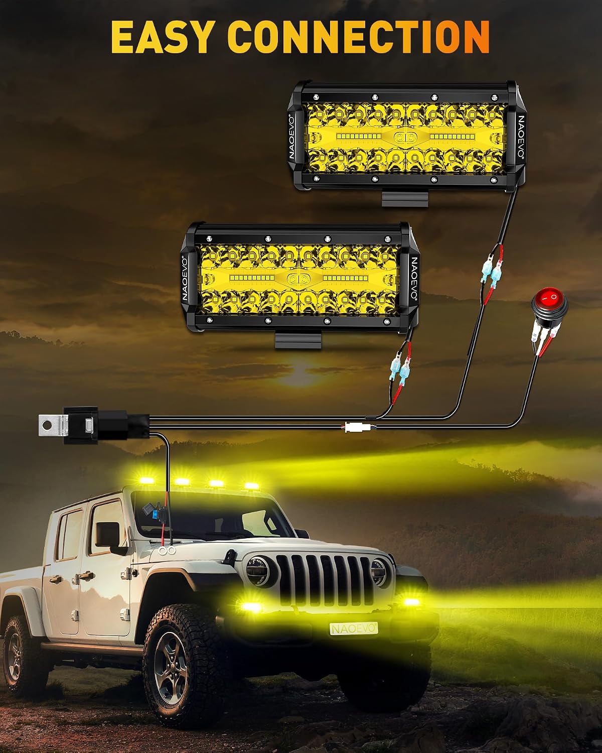 NAOEVO LED Light Bar 17.8 cm 2 Stk. 240W