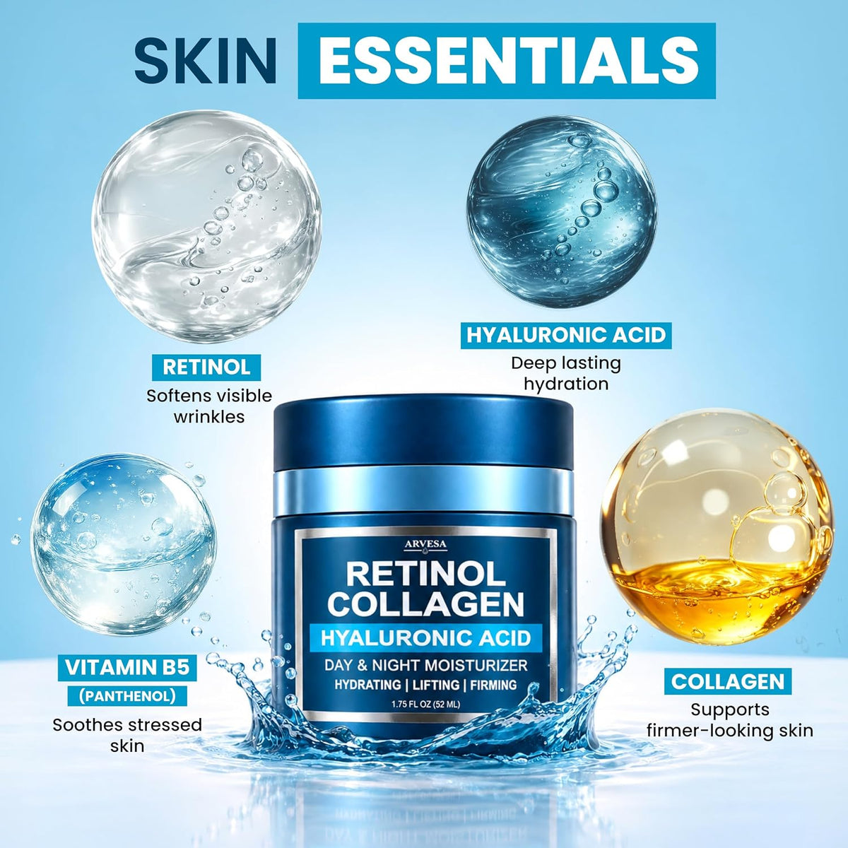 Arvesa Retinol Cream Ansigtscreme Fugtighedscreme 50g RCQ-1