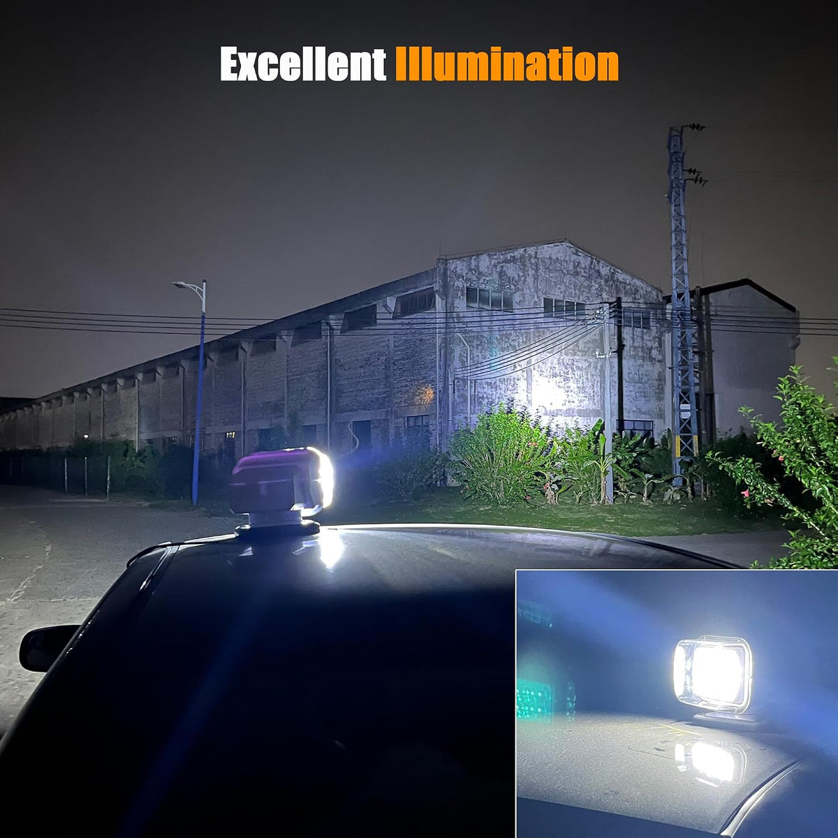 OEOVON Fjernbetjent 360° LED Søgelys til Båd og Lastbil 12V-24V 50W