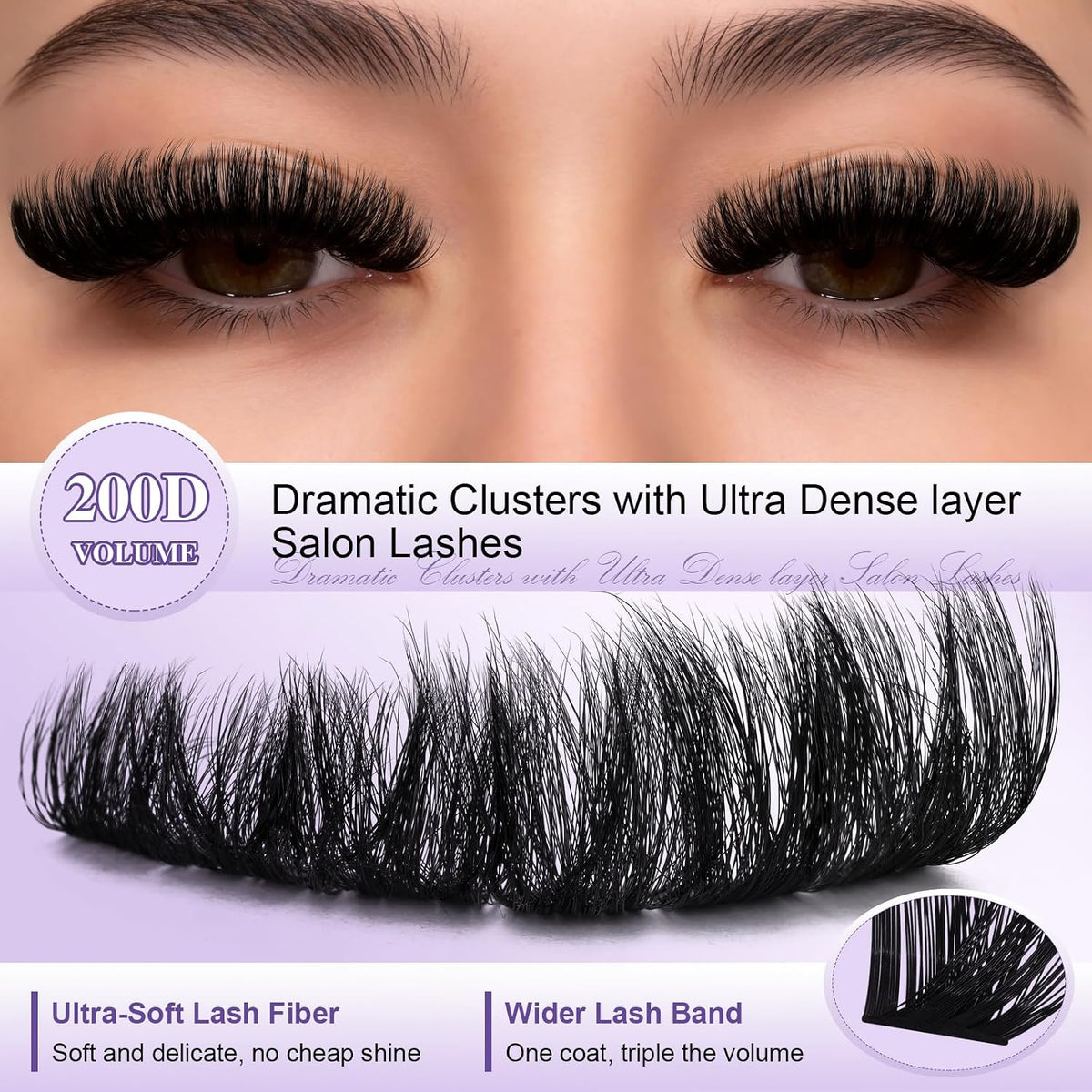 B&Qaugen Fluffy Lash Clusters Kunstige Øjenvipper til Kvinder