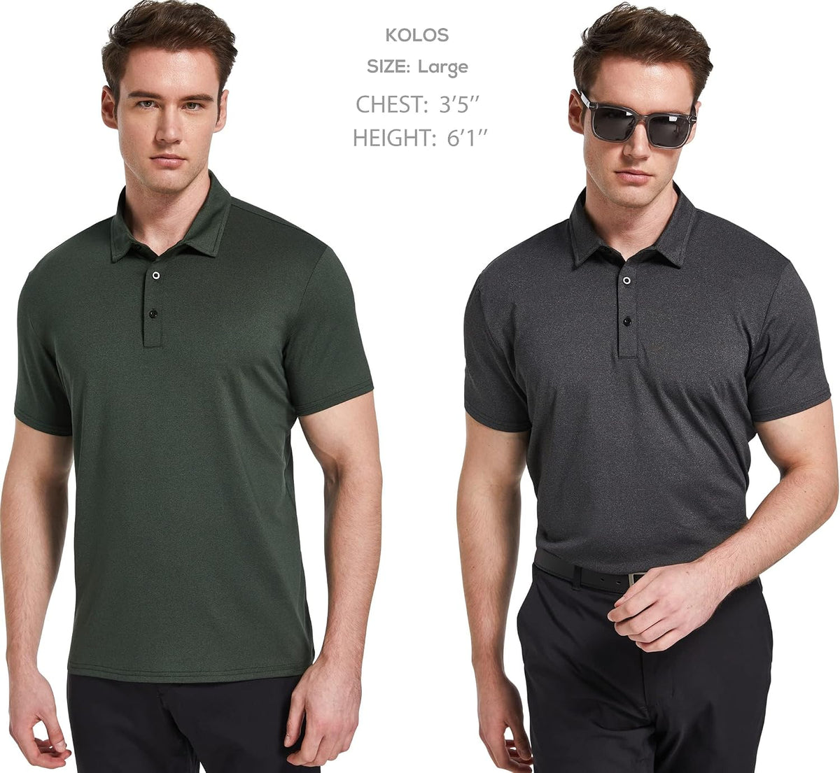 TELALEO Herre Poloshirt Kortærmet Golf Performance 5-Pak