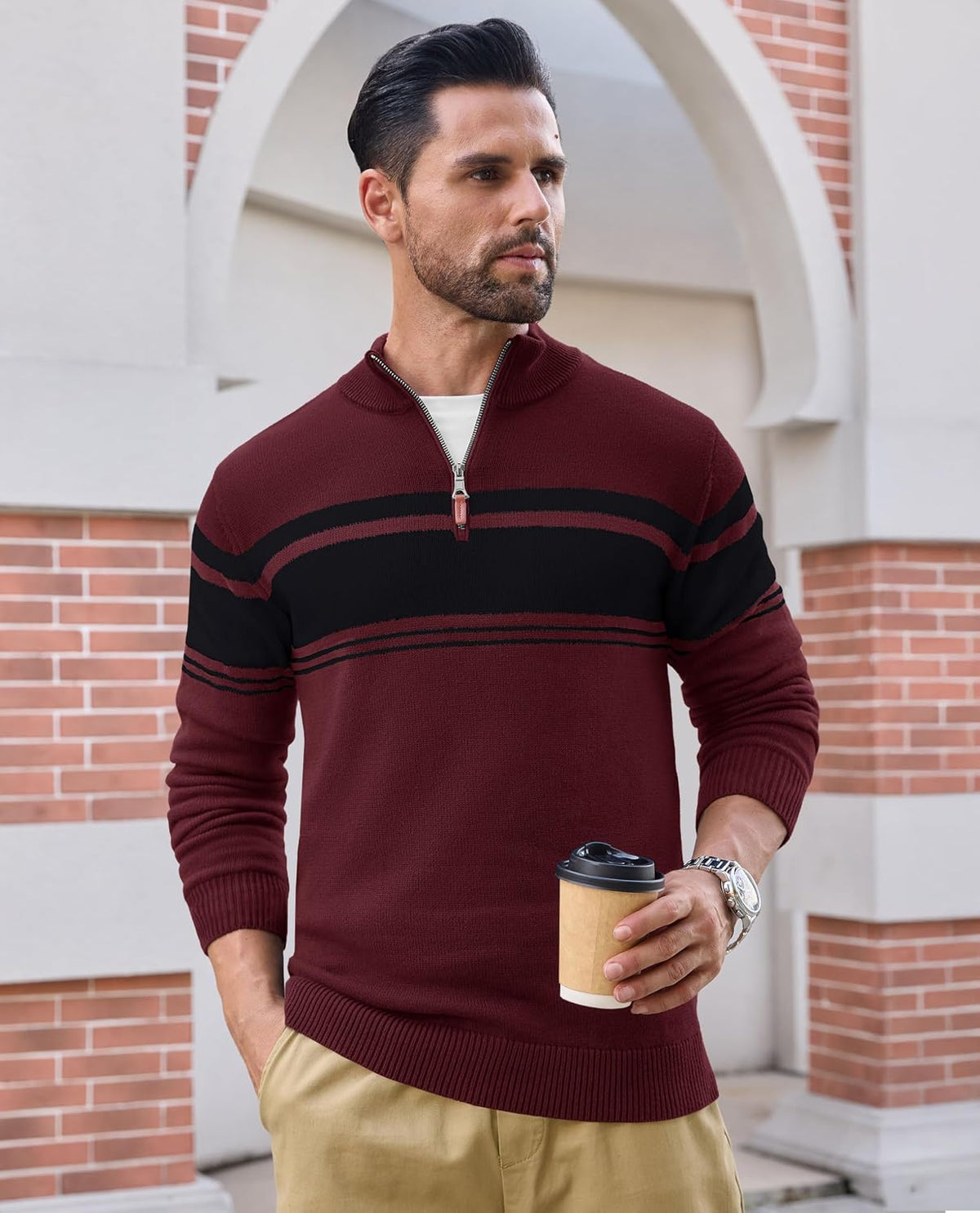 EKLENTSON Herre Striktrøje Quarter Zip EK-501