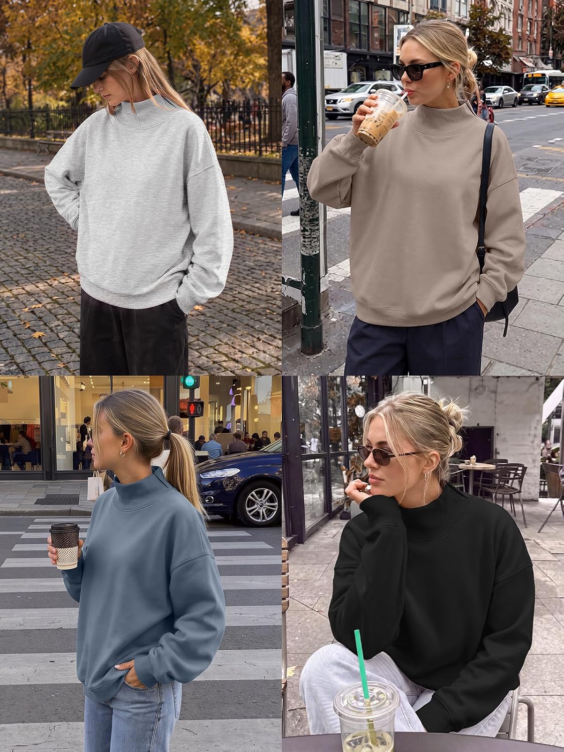Trendy Queen Mock Neck Sweatshirt til Kvinder