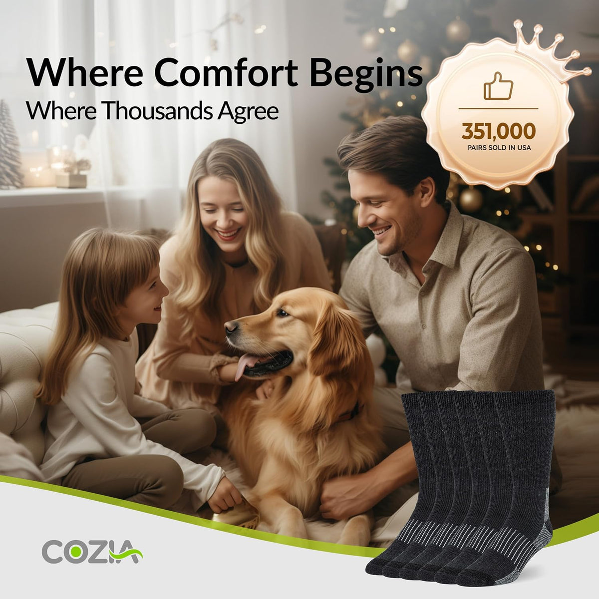 COZIA Unisex Uldsokker Vinter Varm Winter Socks