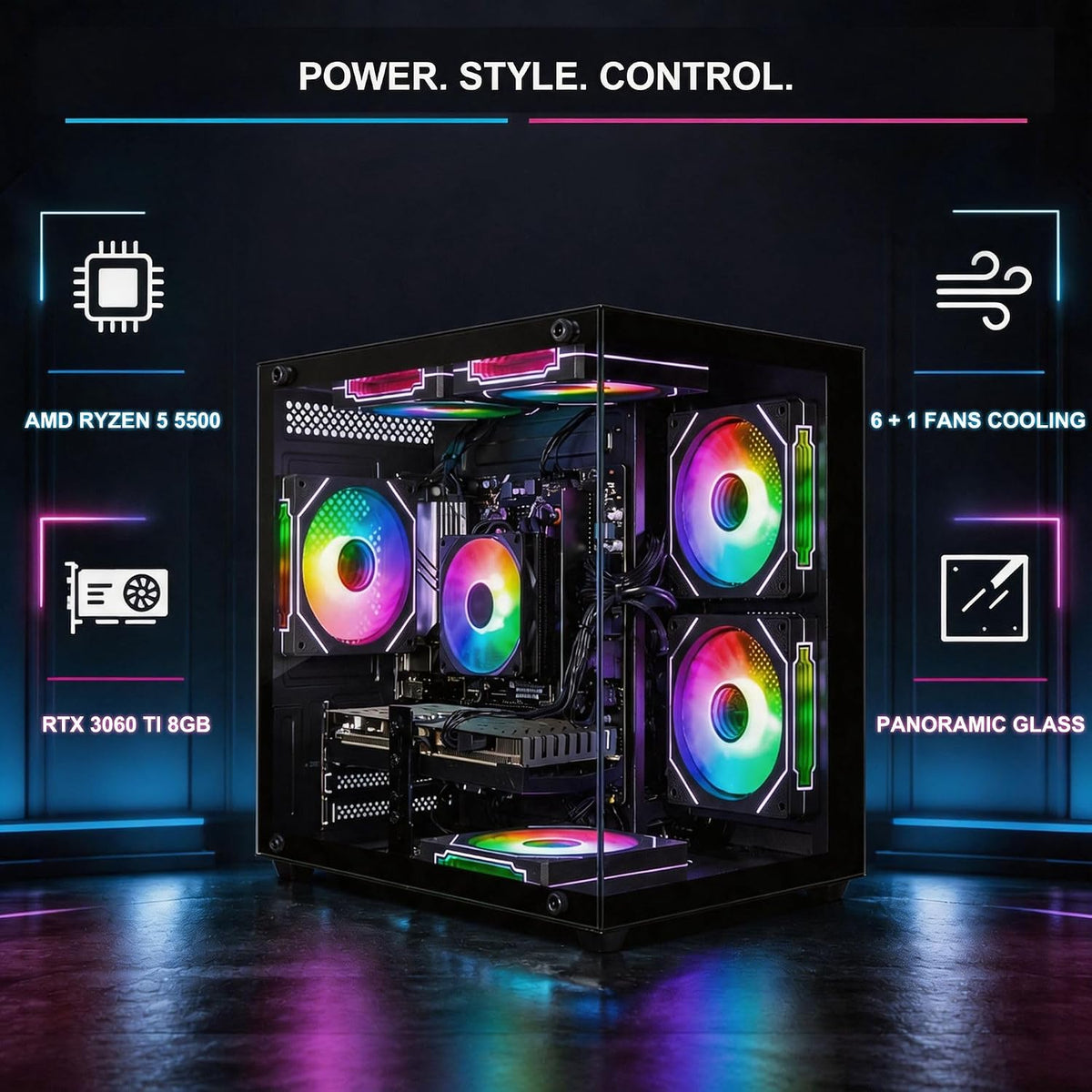 Gaming PC AMD Ryzen 5 5500 RTX 3060 Ti