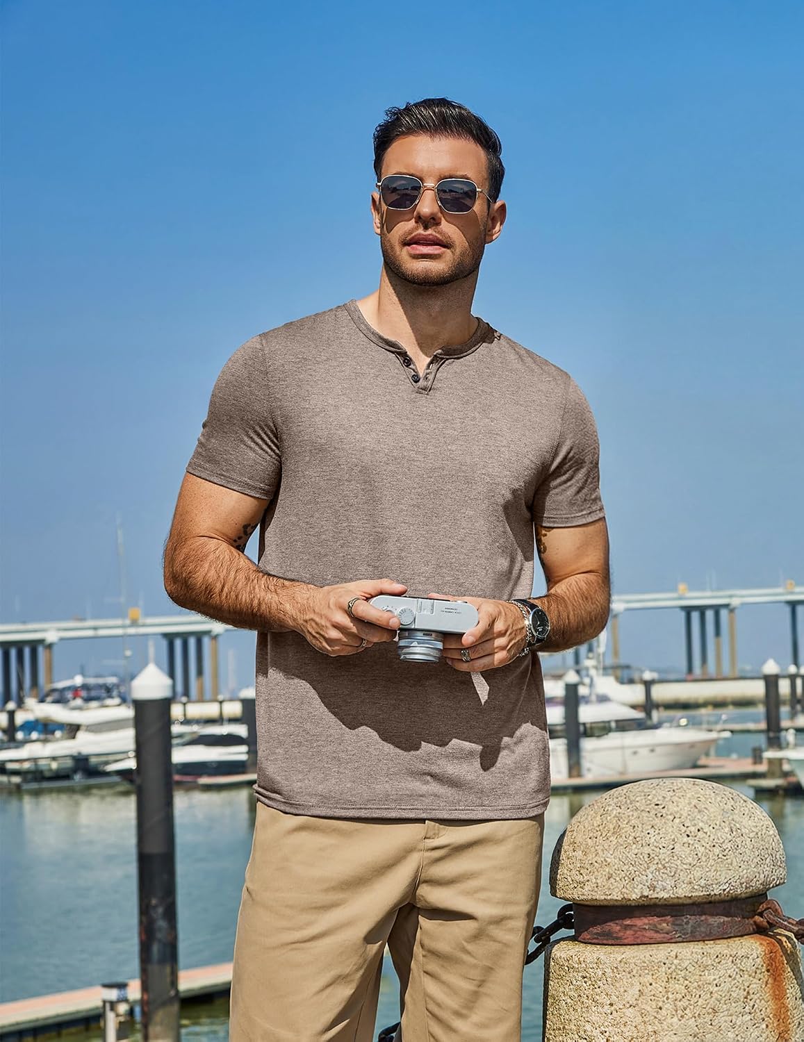 COOFANDY Herre T-shirt V-Hals Cxj010429