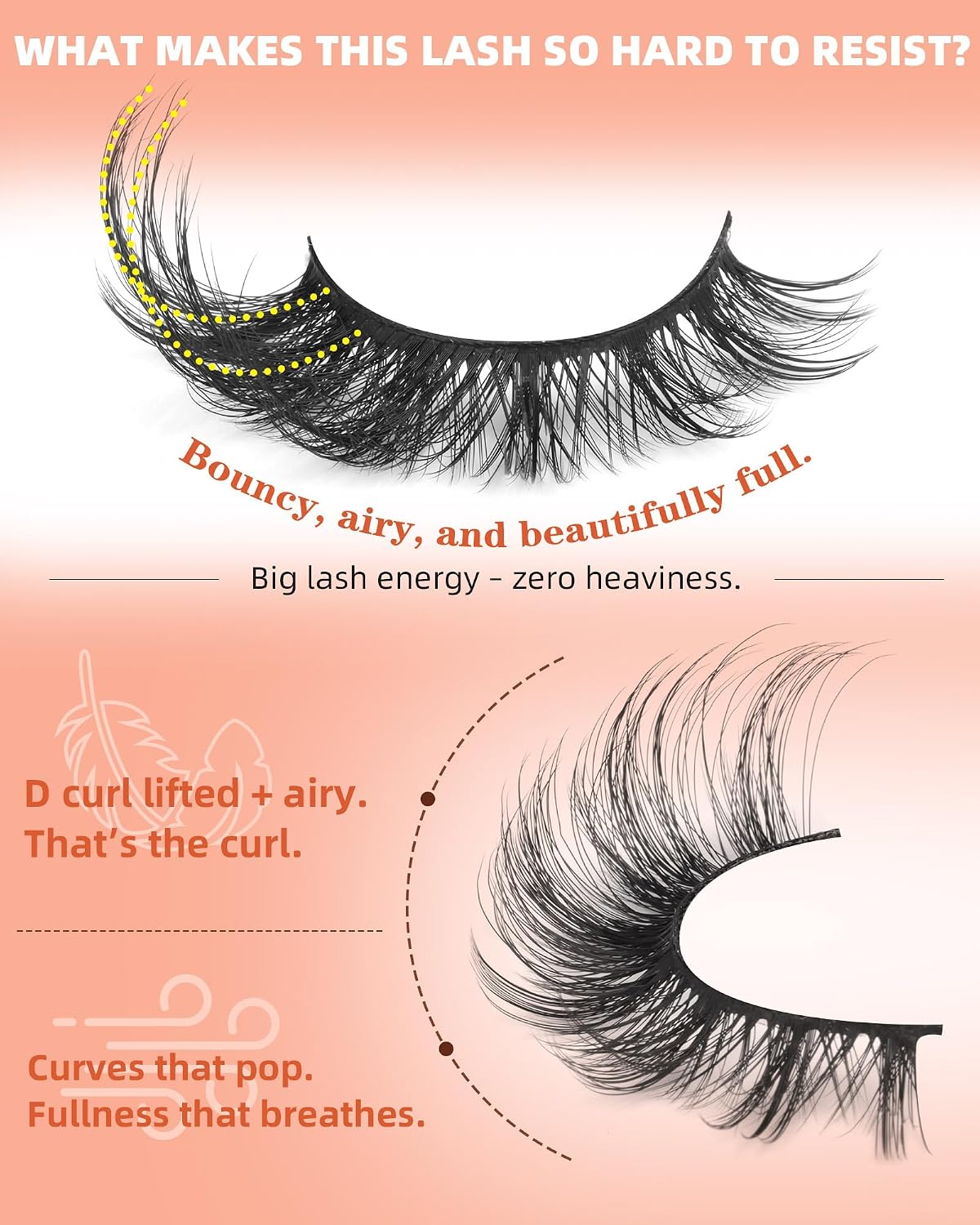 ALICROWN HAIR Wispy Fox Eye Kunstige Øjenvipper til Kvinder 7 Par