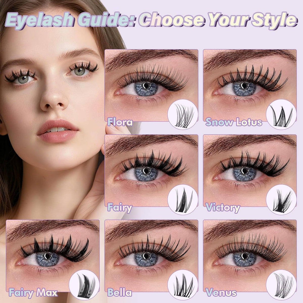 B&Qaugen Fairy Lash Clusters Kunstige Øjenvipper til Kvinder
