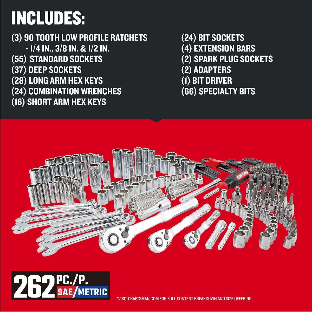 CRAFTSMAN VERSASTACK Mekanikersæt 262 Dele CMMT45309