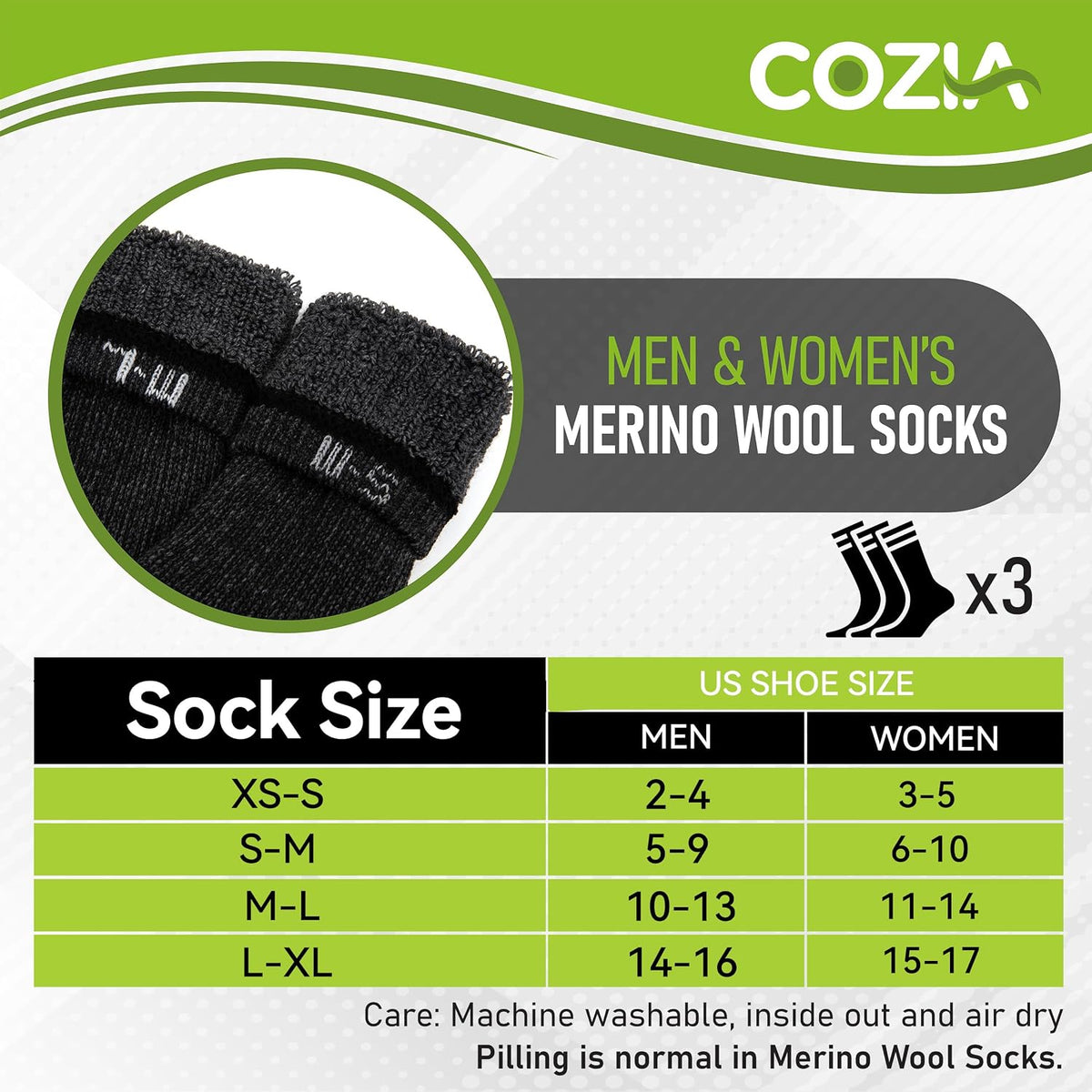COZIA Unisex Uldsokker Vinter Varm Winter Socks