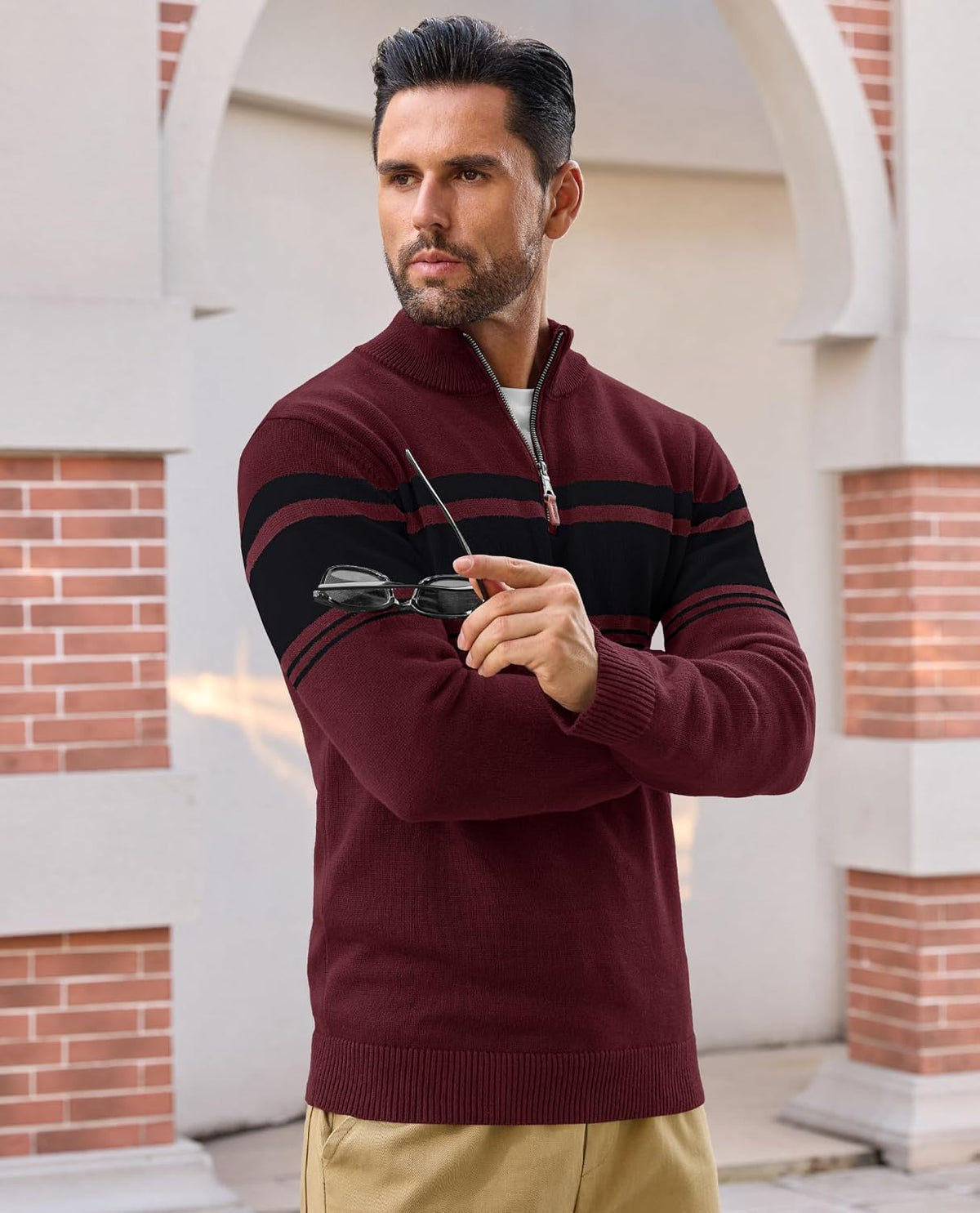 EKLENTSON Herre Striktrøje Quarter Zip EK-501