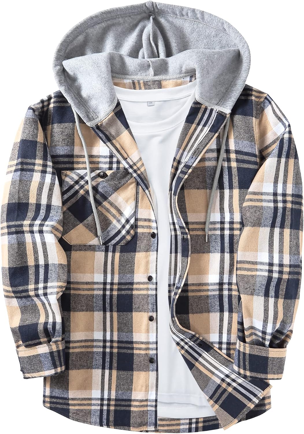 ZITY Herre Skjorte Flannel Hoodie Casual Langærmet