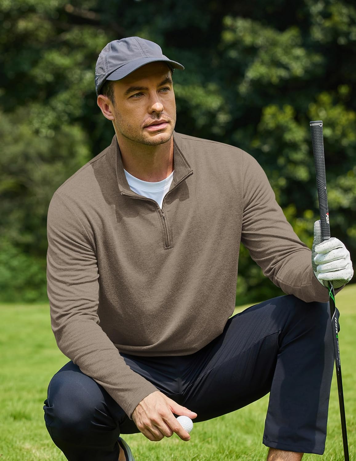COOFANDY Herre Sweatshirt Quarter Zip Mock Neck